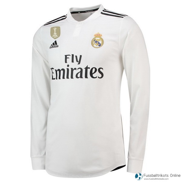 Real Madrid Trikot Heim ML 2018-19 Weiß Fussballtrikots Günstig